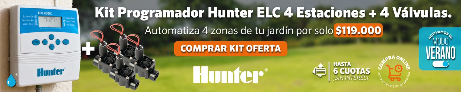 KIT PROGRAMADOR HUNTER ELC 4 ETSACIOBES + VALVULAS 